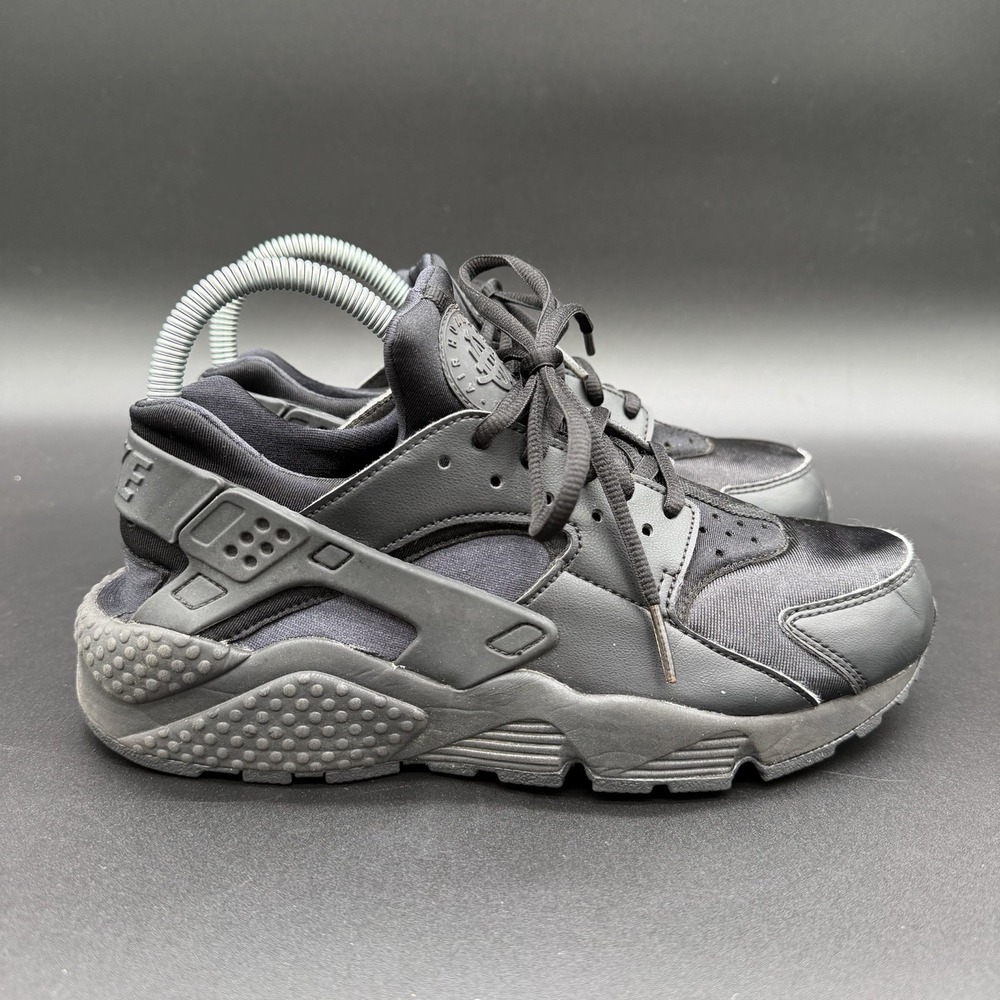 Nike Air Huarache Triple Black Running Sneakers Boys Kids Size 8Y